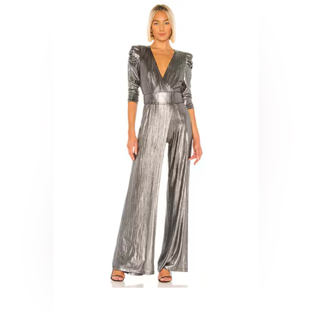 Retrofete Metallic Silver Jumpsuit